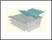 Μοντέλο Πεπερασμένων στοιχείων της μεταλλικής κατασκευής και του υποκείμενου κτιρίου